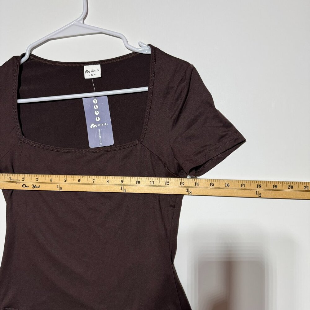 Misifi square-neck, short-sleeve top Size S - Picture 3 of 6